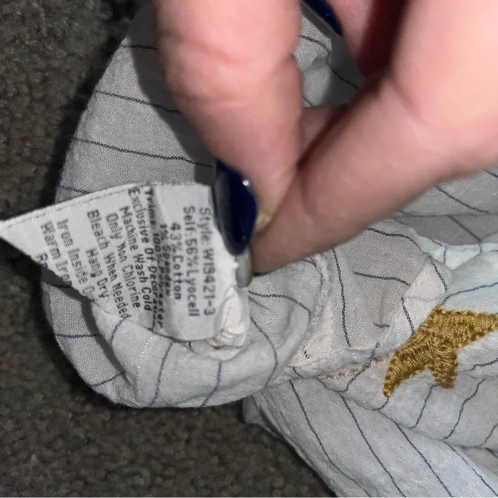 Johnny Was White Button Down Shirt with Multicolor Embroidery - Picture 8 of 8